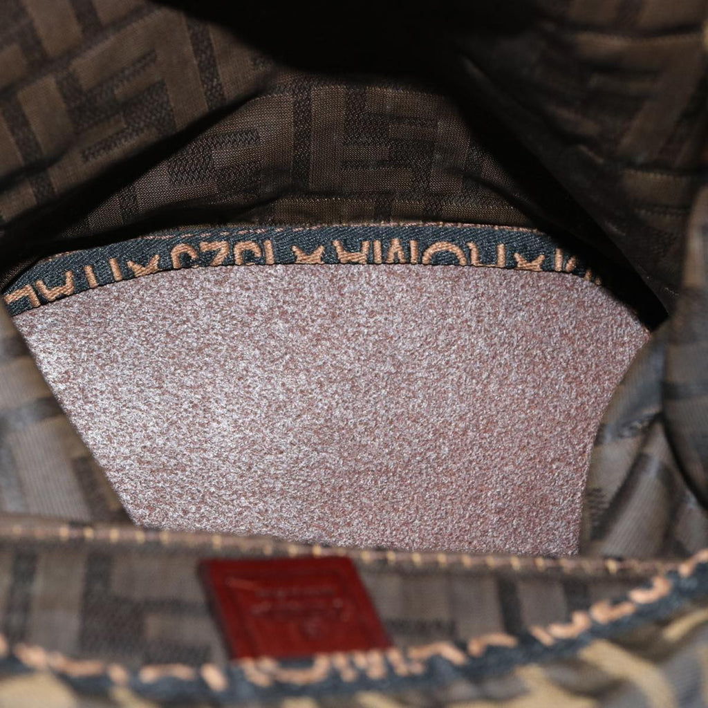 FENDI Zucca Canvas Hand Bag Brown Blackep3784