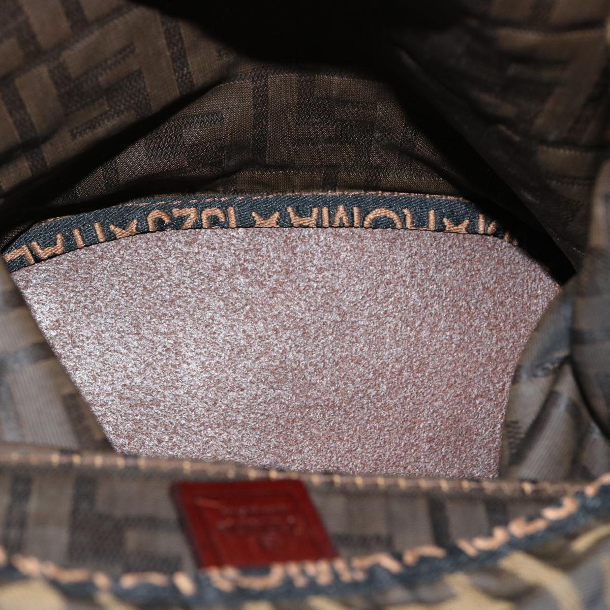 FENDI Zucca Canvas Hand Bag Brown Blackep3784