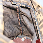 FENDI Zucca Canvas Hand Bag Brown Blackep3784