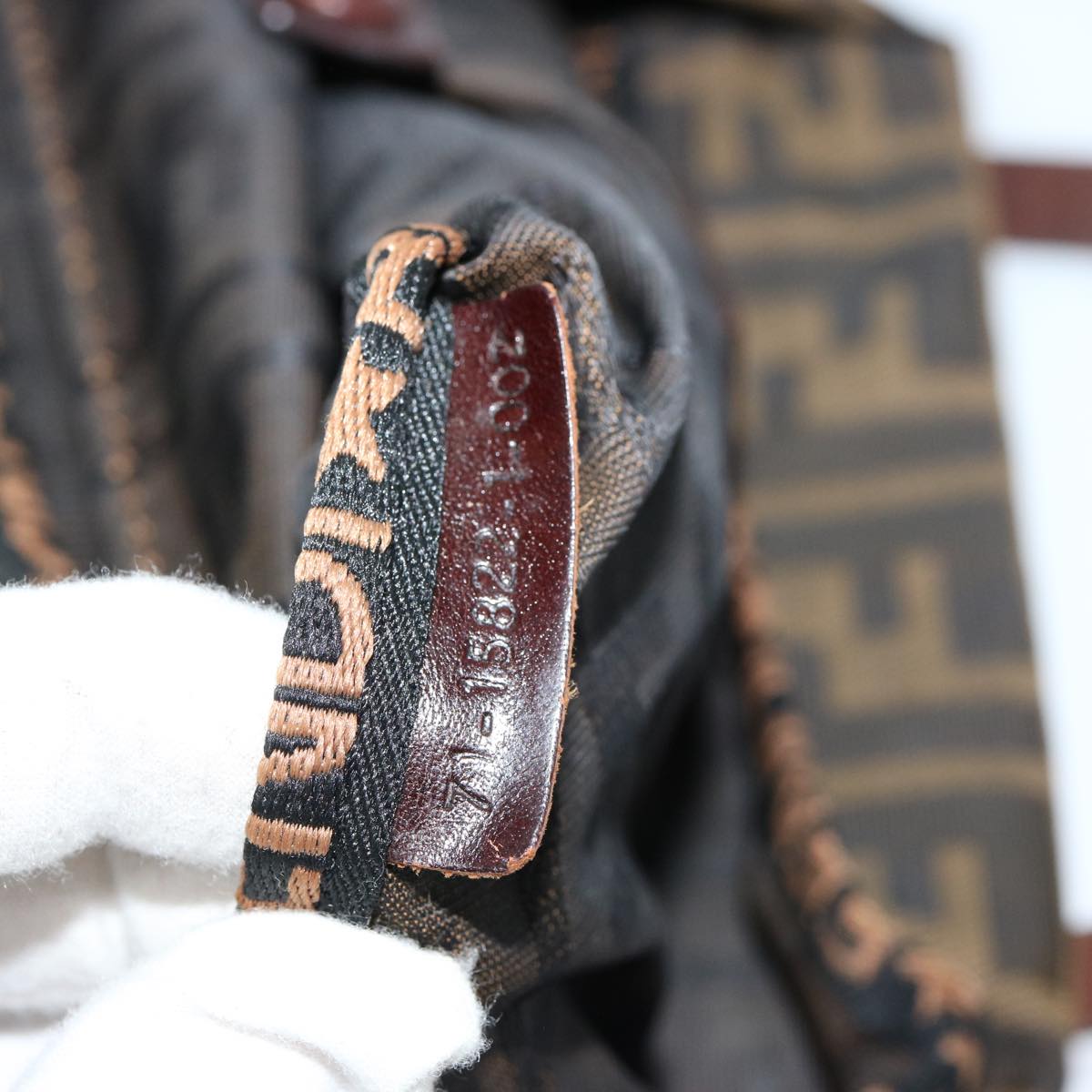 FENDI Zucca Canvas Hand Bag Brown Blackep3784