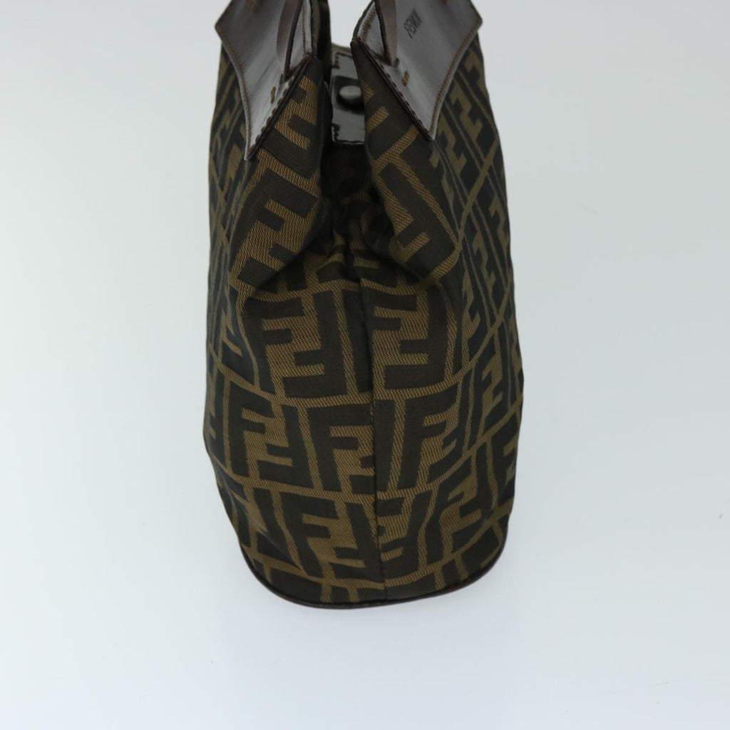 FENDI Zucca Canvas Hand Bag Brown Blackep3784