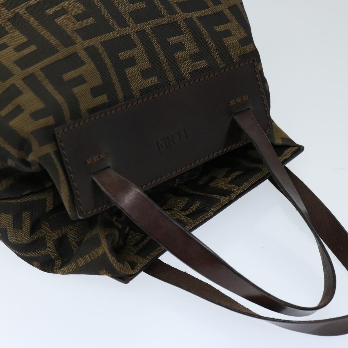 FENDI Zucca Canvas Hand Bag Brown Blackep3784