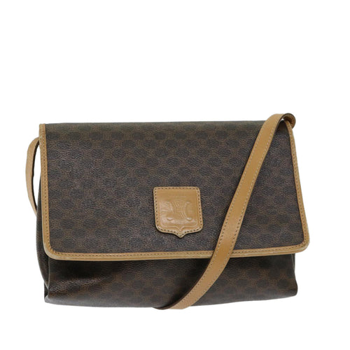CELINE Macadam Canvas Shoulder Bag PVC Brown  ep3786