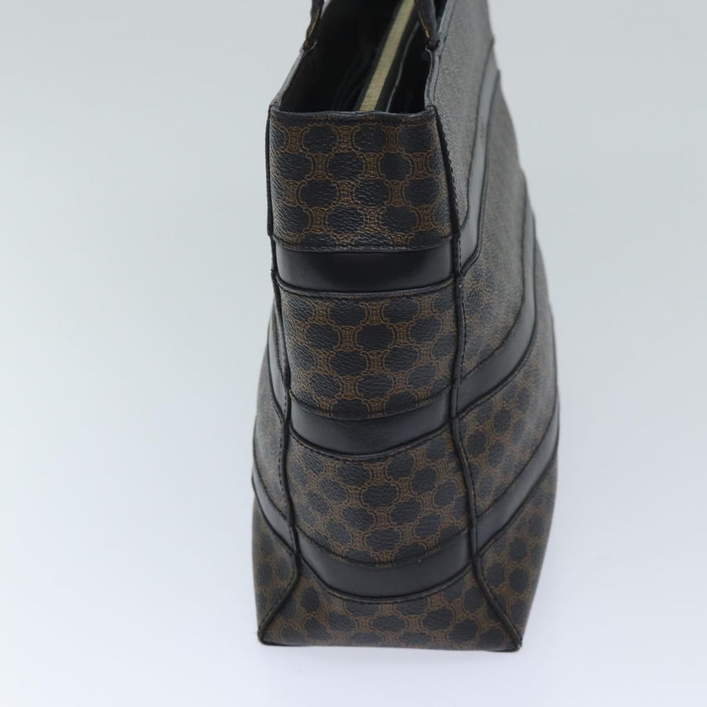 CELINE Macadam Canvas Hand Bag PVC Black Auth ep3818