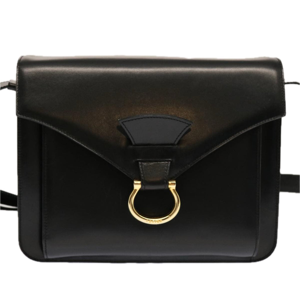 CELINE Shoulder Bag Leather Black  ep3891