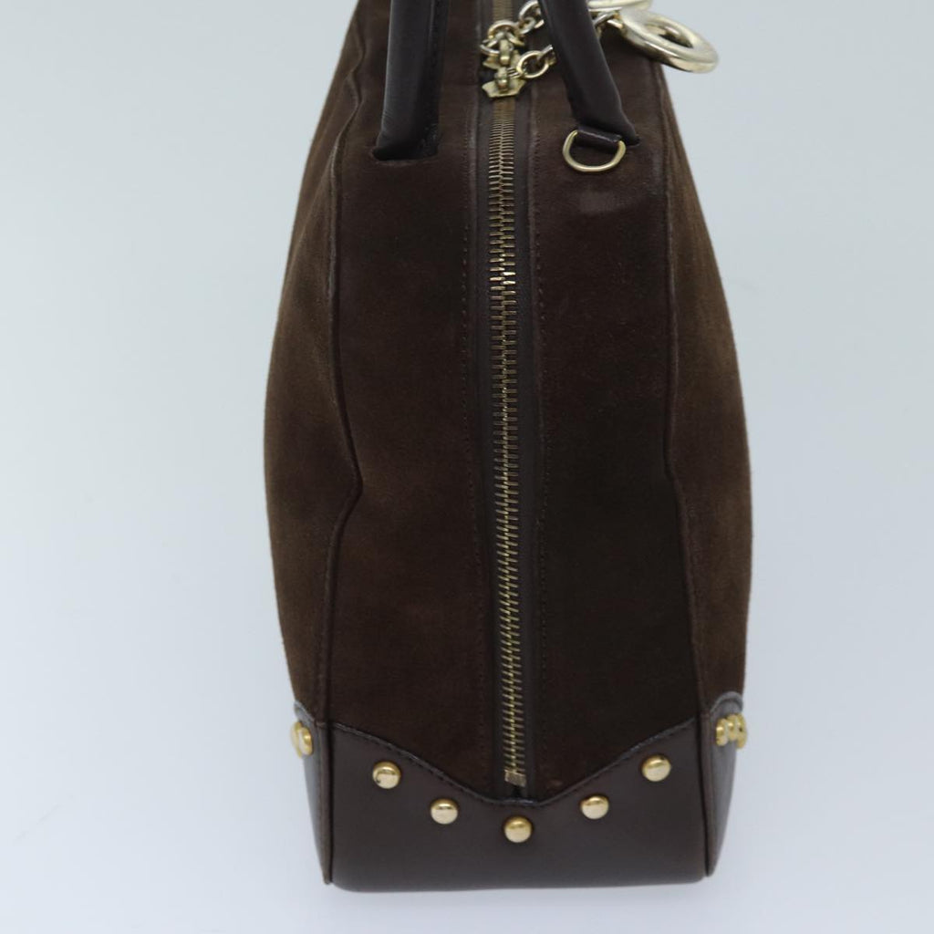 CELINE Hand Bag Suede 2way Brown  ep3900