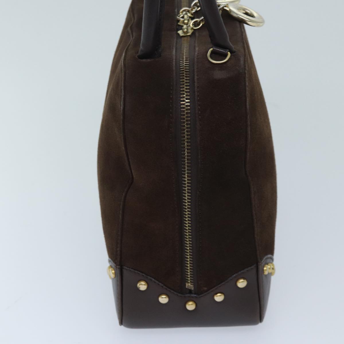 CELINE Hand Bag Suede 2way Brown  ep3900