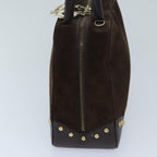CELINE Hand Bag Suede 2way Brown  ep3900