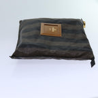 FENDI Pecan Canvas Clutch Bag 2Set Black Brownep3904