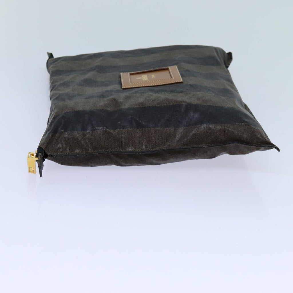 FENDI Pecan Canvas Clutch Bag 2Set Black Brownep3904