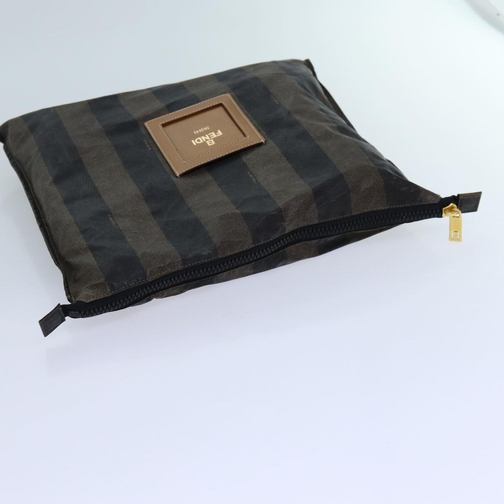 FENDI Pecan Canvas Clutch Bag 2Set Black Brownep3904