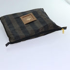FENDI Pecan Canvas Clutch Bag 2Set Black Brownep3904