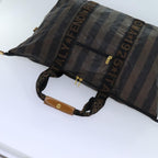 FENDI Pecan Canvas Clutch Bag 2Set Black Brownep3904