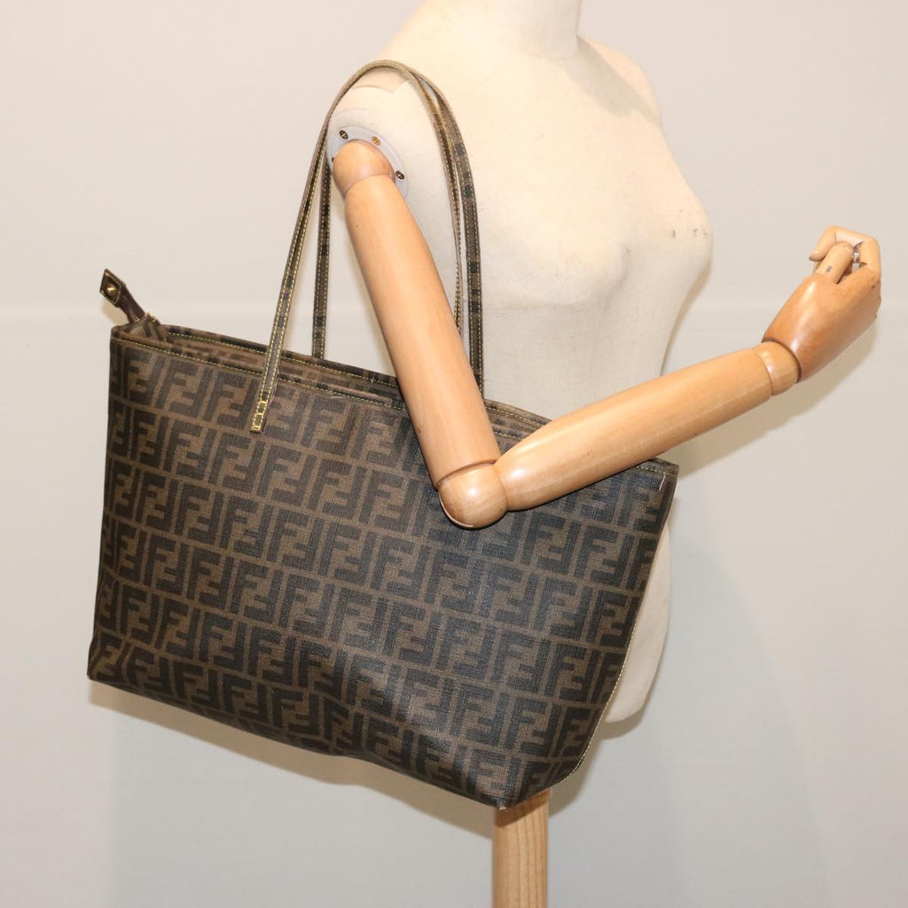 FENDI Zucca Canvas Tote Bag Black Brownep3963