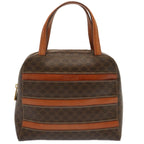 CELINE Macadam Canvas Hand Bag PVC Brown Auth ep3982