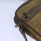FENDI Zucchino Canvas Shoulder Bag Brownep3988
