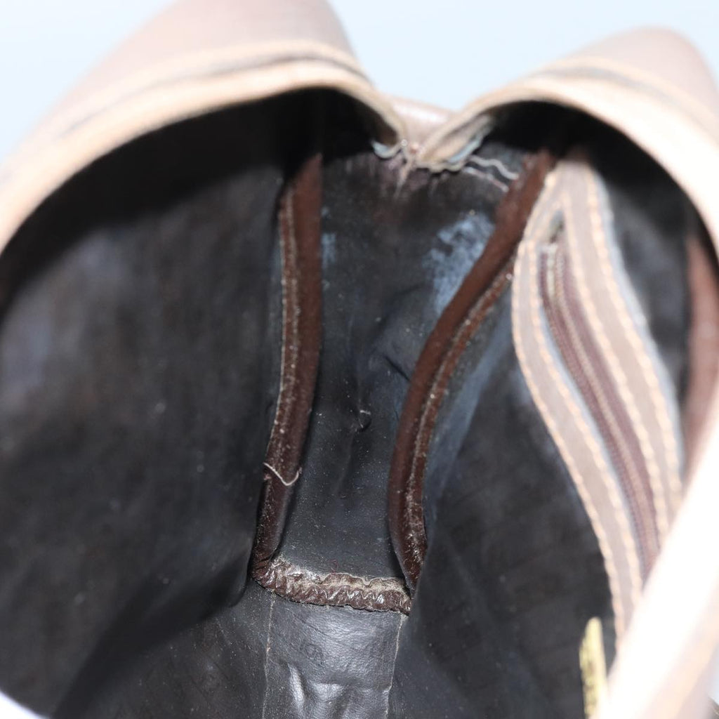 FENDI Zucchino Canvas Shoulder Bag Brownep3988