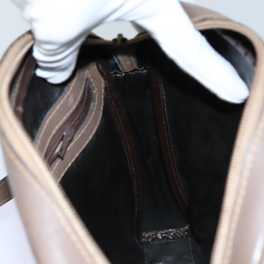 FENDI Zucchino Canvas Shoulder Bag Brownep3988