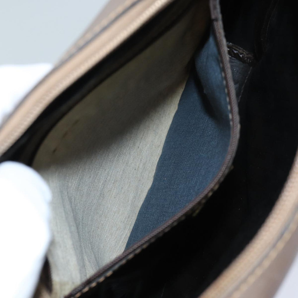 FENDI Zucchino Canvas Shoulder Bag Brownep3988