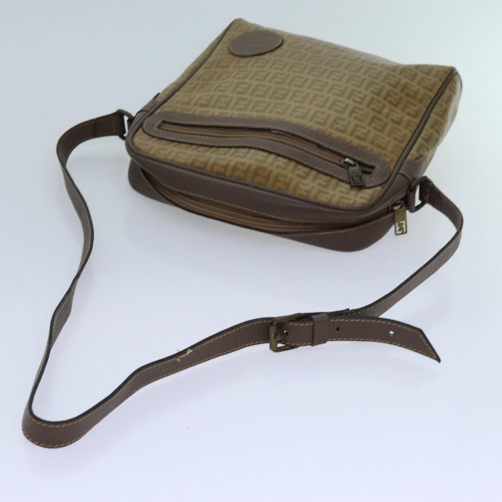 FENDI Zucchino Canvas Shoulder Bag Brownep3988