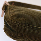 FENDI Mamma Baguette Shoulder Bag Corduroy Khakiep3989