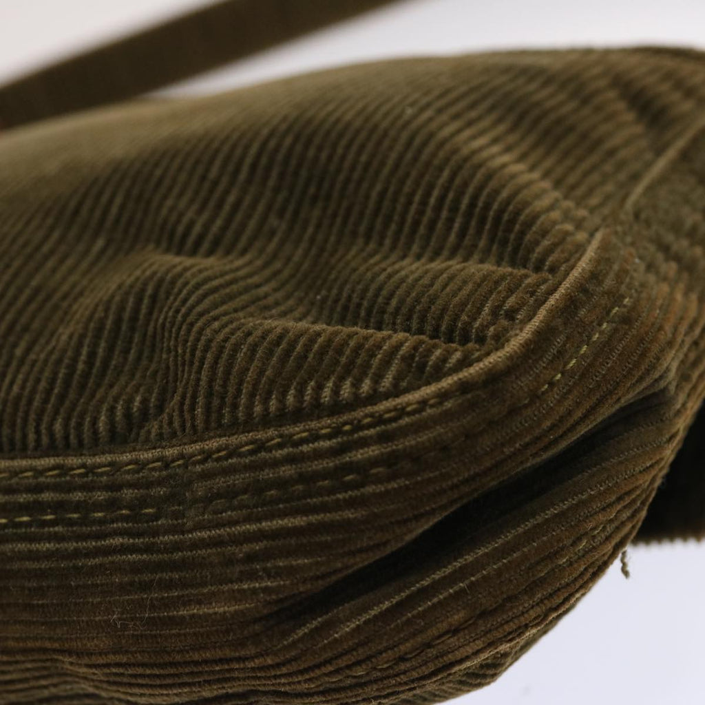 FENDI Mamma Baguette Shoulder Bag Corduroy Khakiep3989