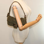 FENDI Mamma Baguette Shoulder Bag Corduroy Khakiep3989