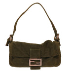 FENDI Mamma Baguette Shoulder Bag Corduroy Khakiep3989