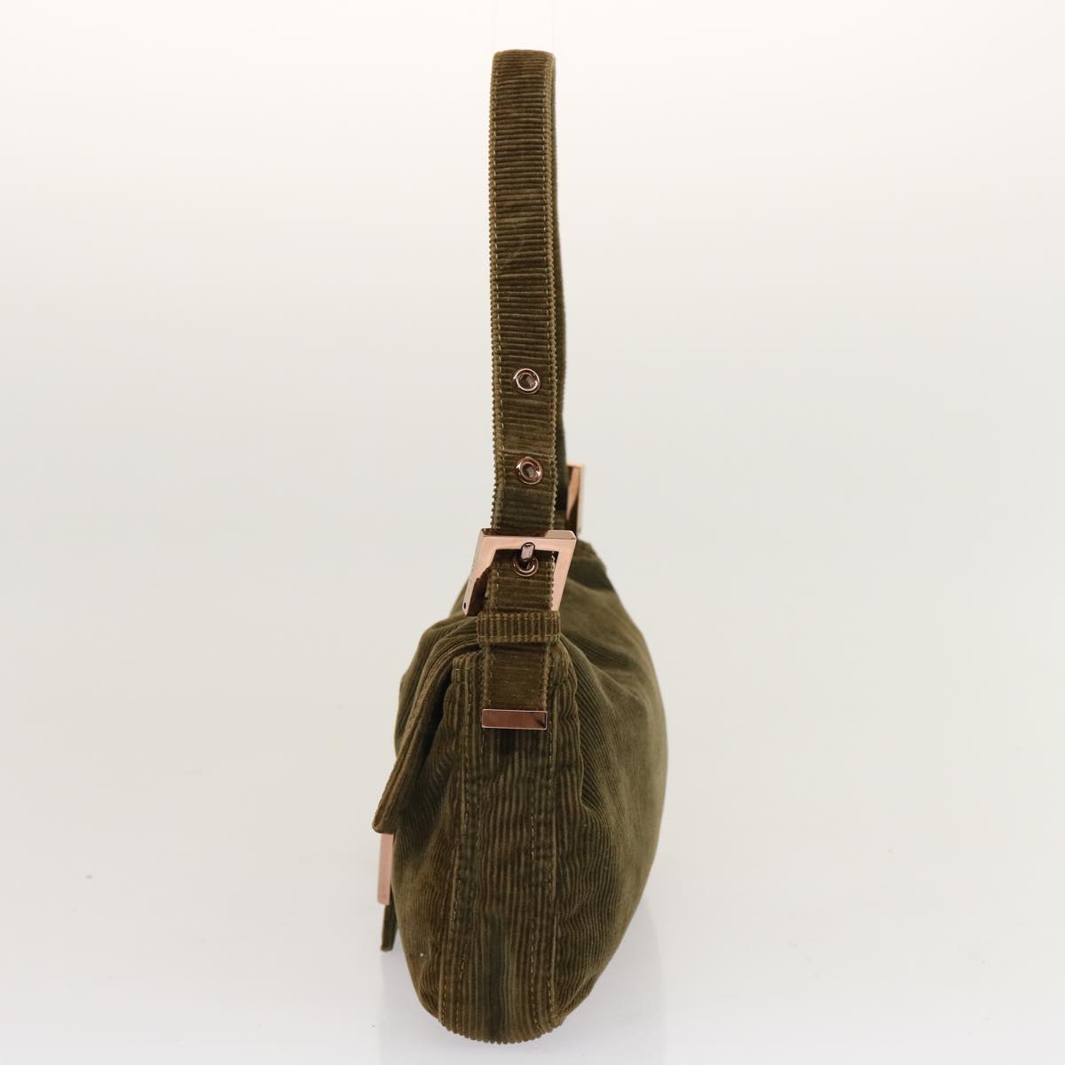 FENDI Mamma Baguette Shoulder Bag Corduroy Khakiep3989