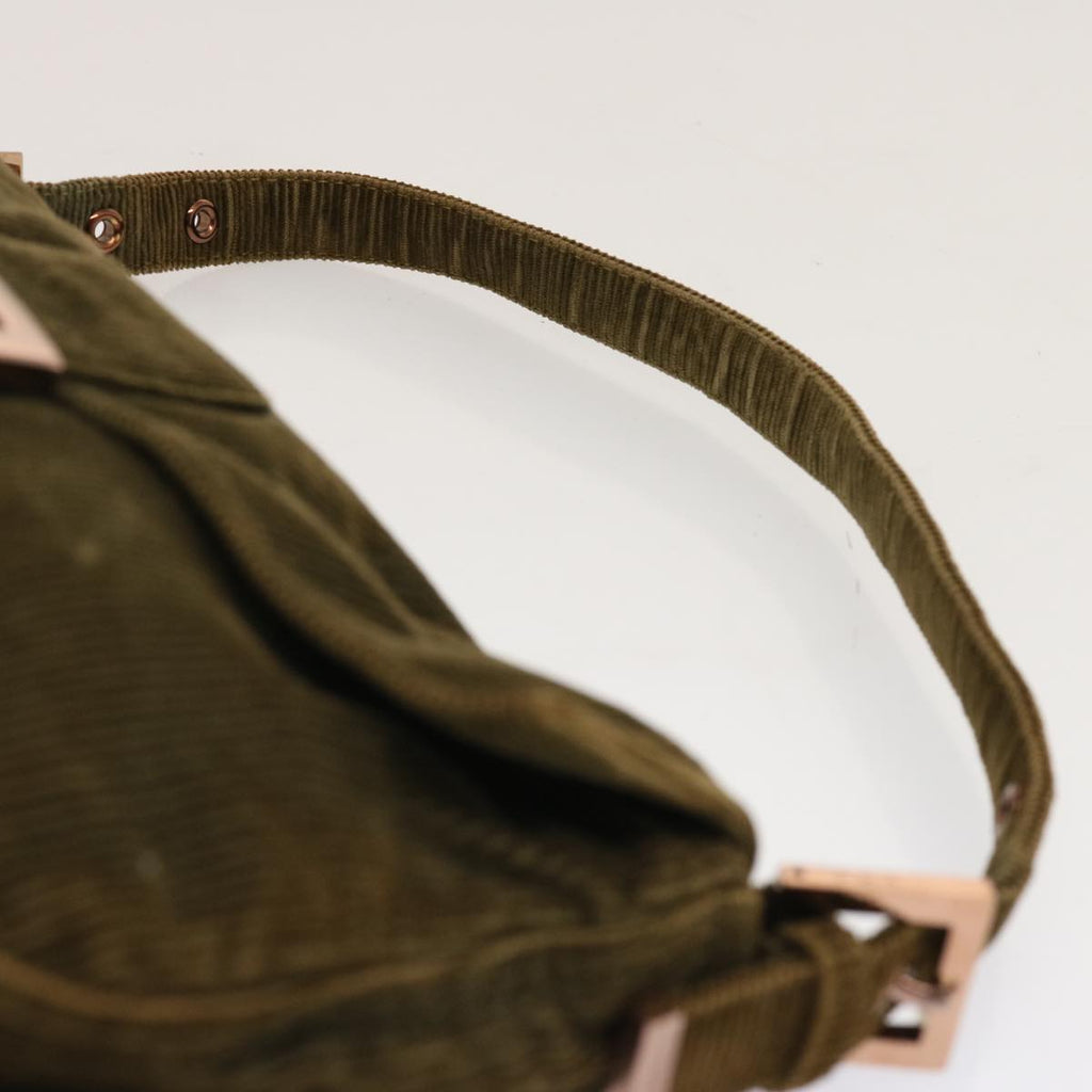 FENDI Mamma Baguette Shoulder Bag Corduroy Khakiep3989