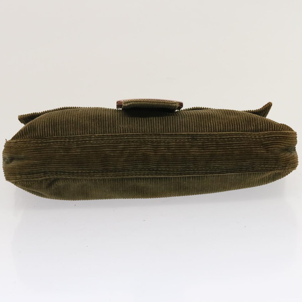 FENDI Mamma Baguette Shoulder Bag Corduroy Khakiep3989
