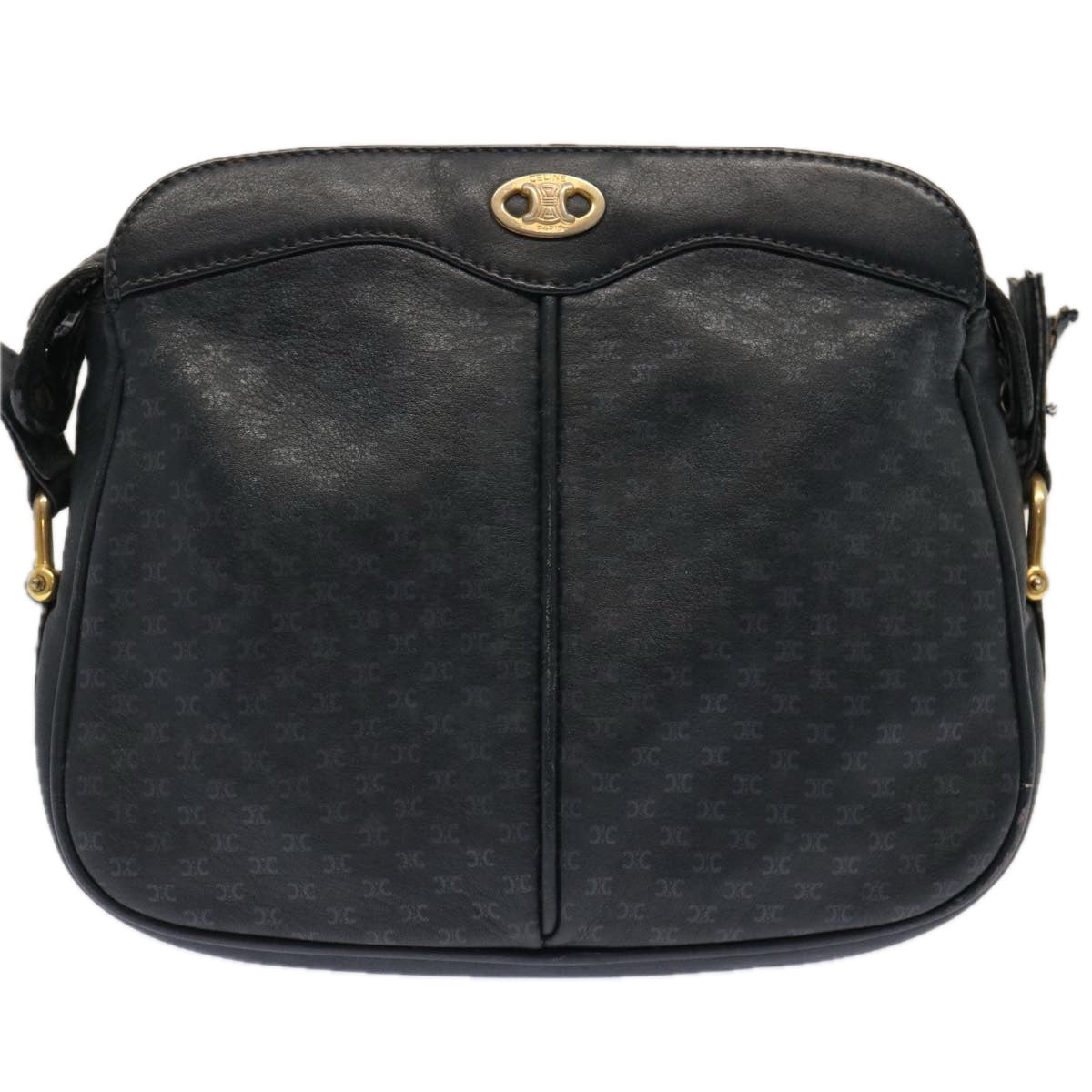 CELINE Macadam Canvas Shoulder Bag Navy  ep3990