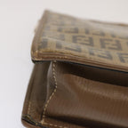 FENDI Zucchino Canvas Shoulder Bag Vintage Brownep3991