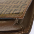 FENDI Zucchino Canvas Shoulder Bag Vintage Brownep3991