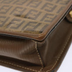 FENDI Zucchino Canvas Shoulder Bag Vintage Brownep3991