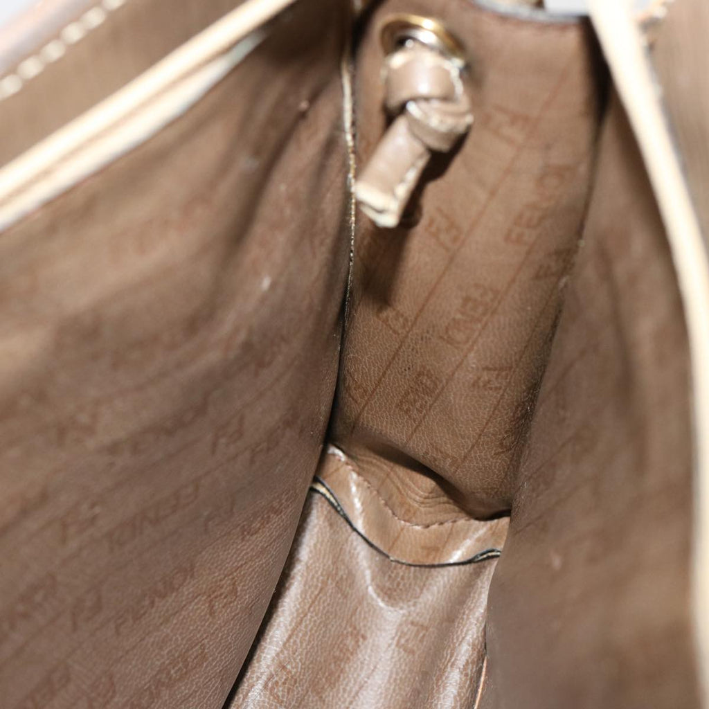 FENDI Zucchino Canvas Shoulder Bag Vintage Brownep3991