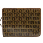FENDI Zucchino Canvas Shoulder Bag Vintage Brownep3991