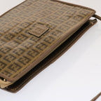 FENDI Zucchino Canvas Shoulder Bag Vintage Brownep3991