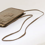 FENDI Zucchino Canvas Shoulder Bag Vintage Brownep3991