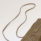 FENDI Zucchino Canvas Shoulder Bag Vintage Brownep3991