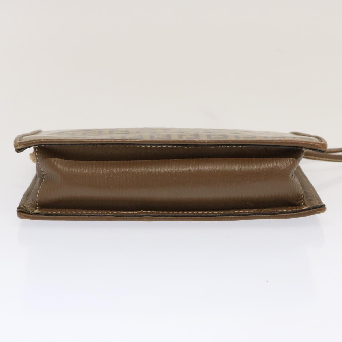 FENDI Zucchino Canvas Shoulder Bag Vintage Brownep3991