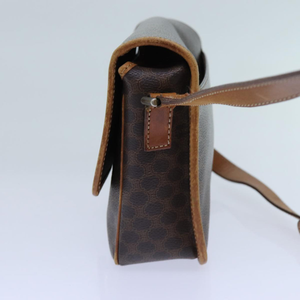 CELINE Macadam Canvas Shoulder Bag PVC Brown Auth ep4008