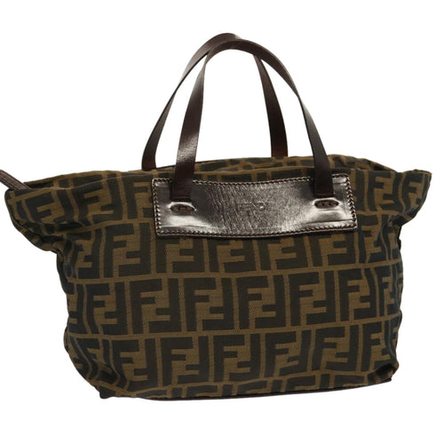 FENDI Zucca Canvas Hand Bag Brown Blackep4011