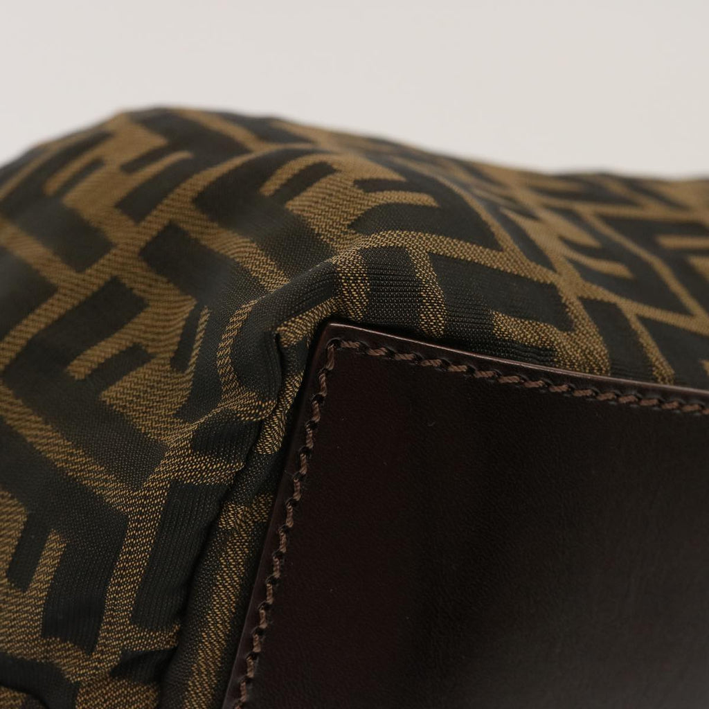 FENDI Zucca Canvas Hand Bag Brown Blackep4011