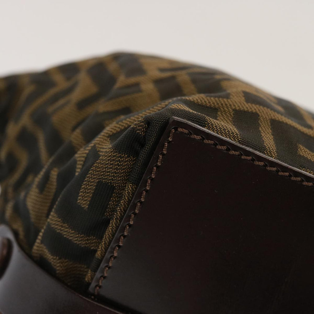 FENDI Zucca Canvas Hand Bag Brown Blackep4011