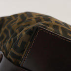 FENDI Zucca Canvas Hand Bag Brown Blackep4011