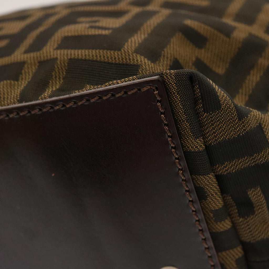 FENDI Zucca Canvas Hand Bag Brown Blackep4011