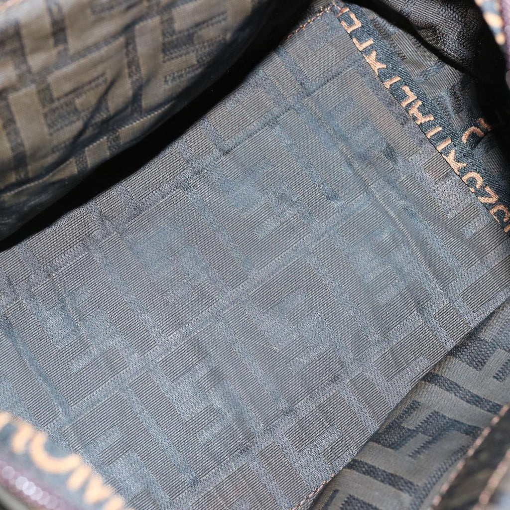 FENDI Zucca Canvas Hand Bag Brown Blackep4011