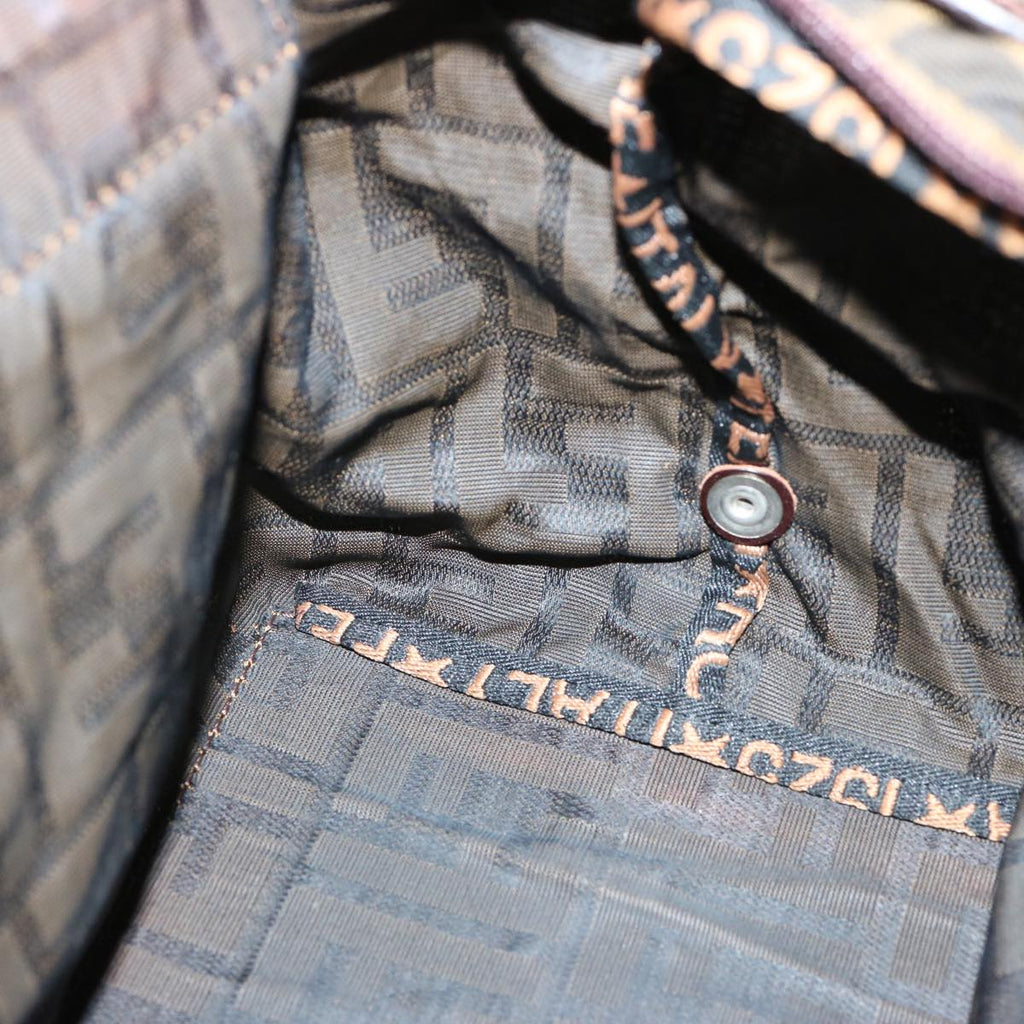 FENDI Zucca Canvas Hand Bag Brown Blackep4011