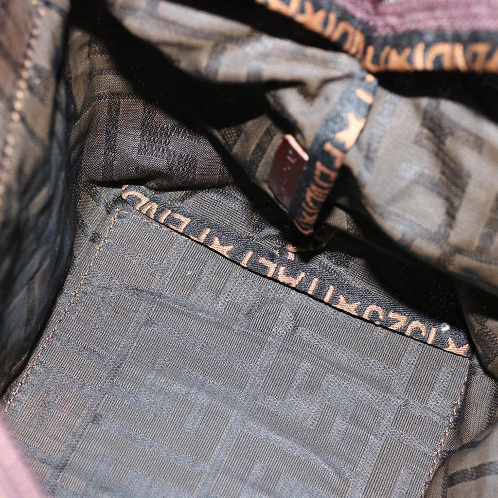 FENDI Zucca Canvas Hand Bag Brown Blackep4011